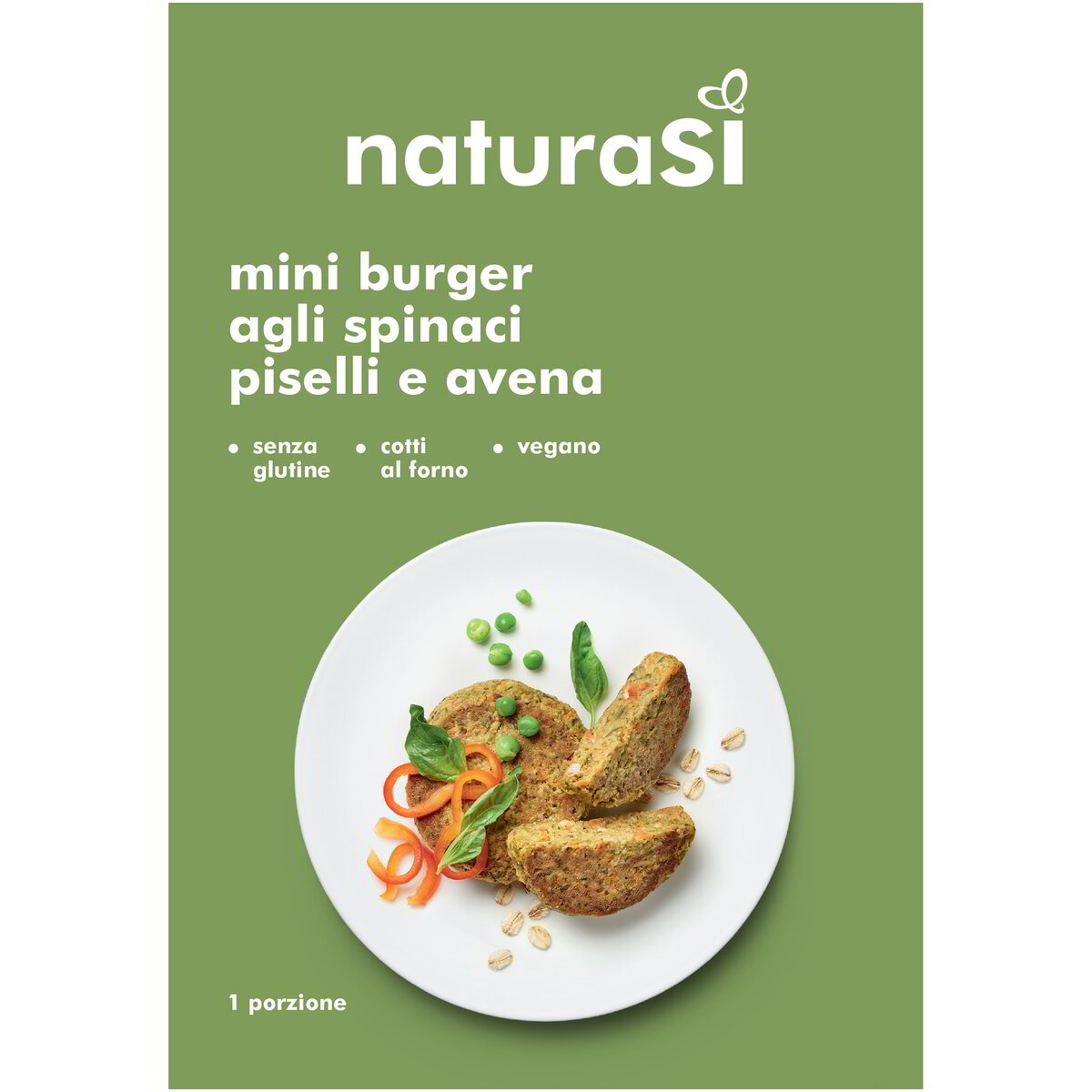 Mini burger agli spinaci, piselli e avena