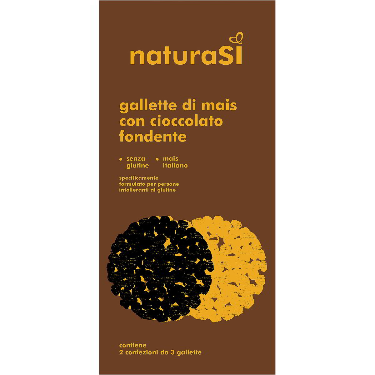 Gallette di mais ricoperte di cioccolato fondente