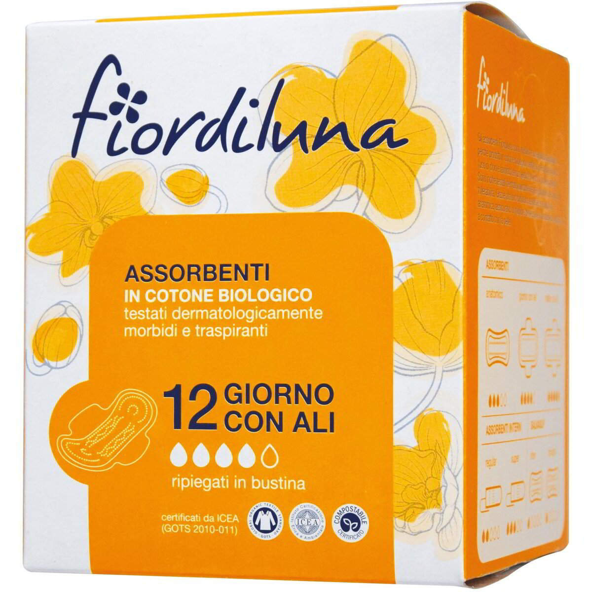 Assorbenti giorno con ali in cotone biologico