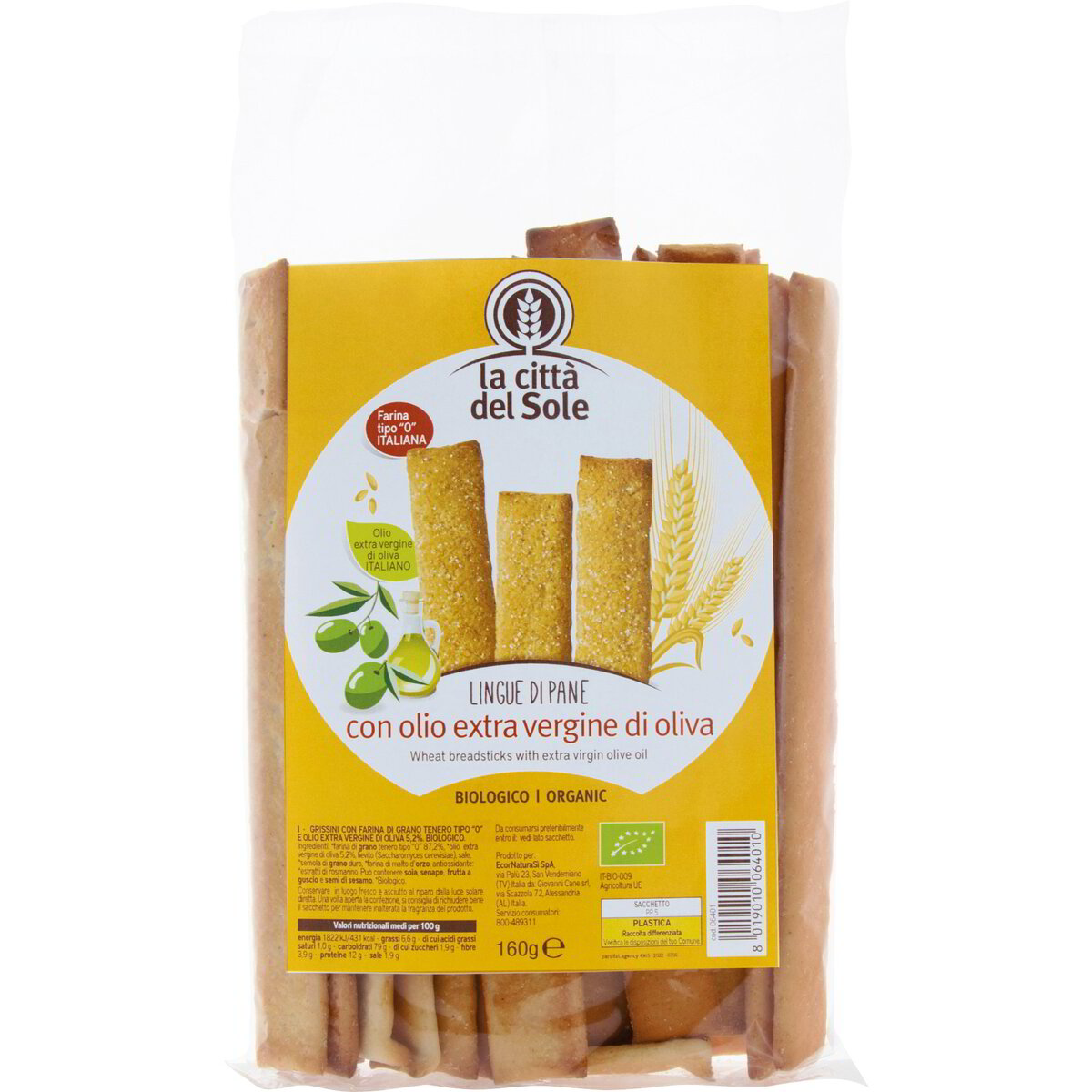 Lingue di pane con olio extra vergine di oliva