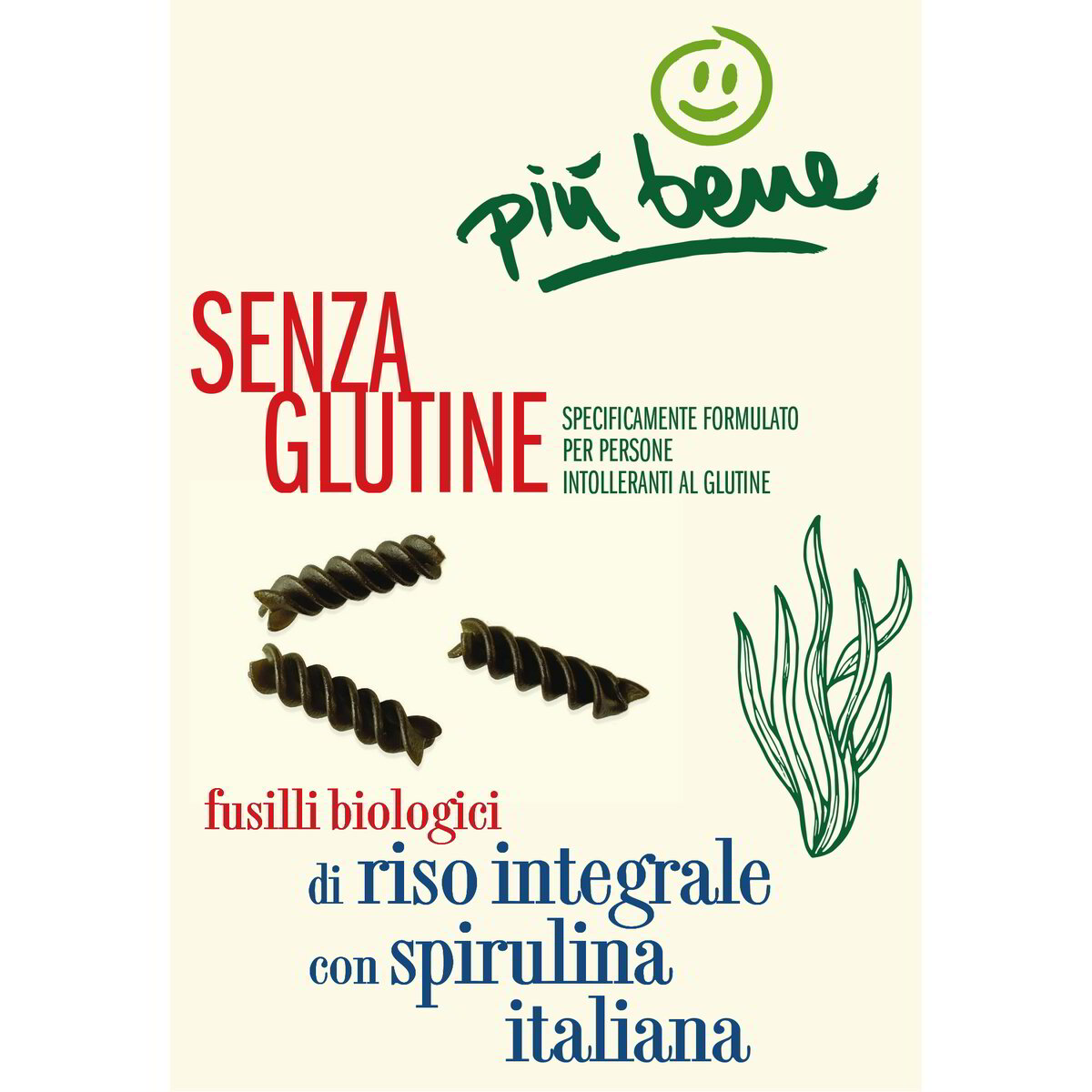 Fusilli di riso integrale con spirulina italiana