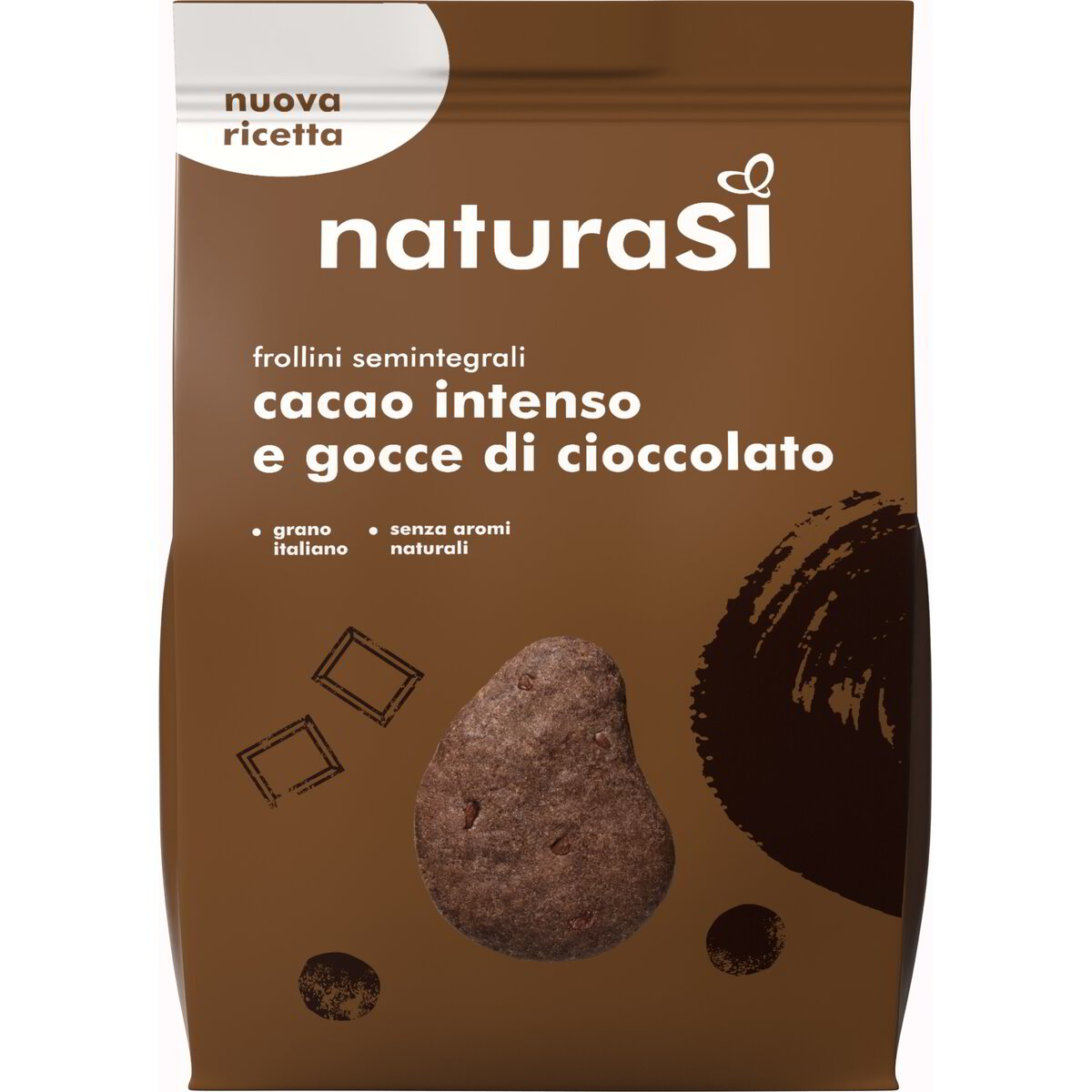 Frollini semintegrali al cacao intenso e gocce di cioccolato