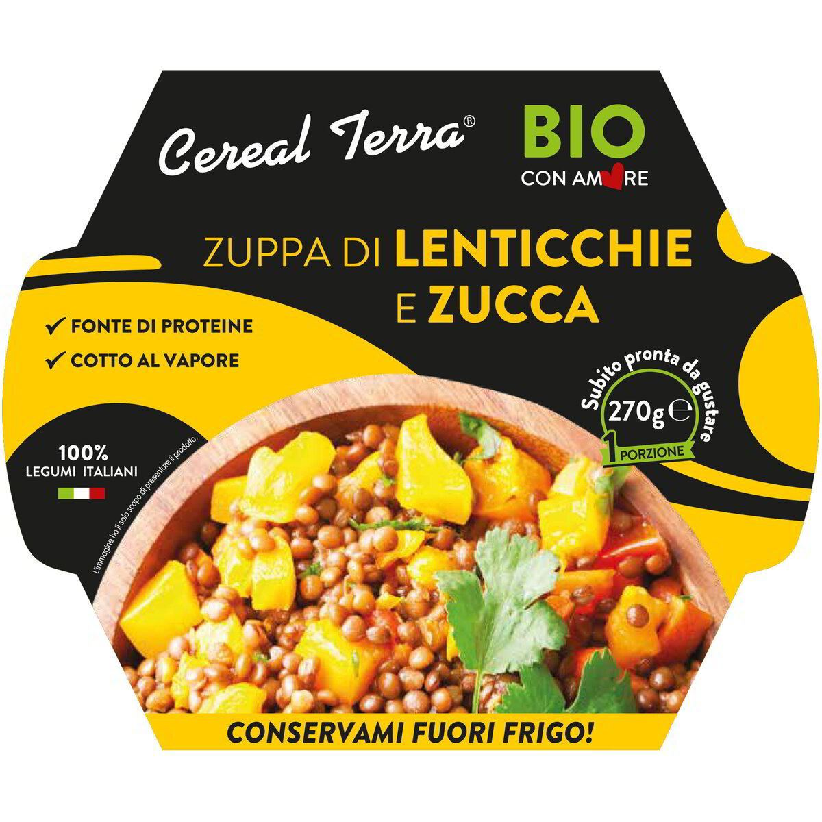 Zuppa pronta di lenticchie e zucca