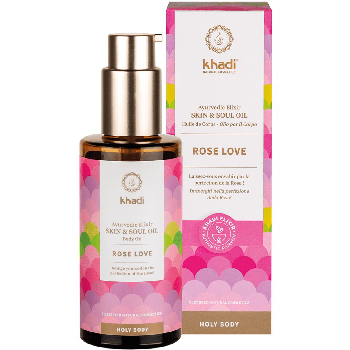 Olio corpo Rose Love rosa e sandalo rosso