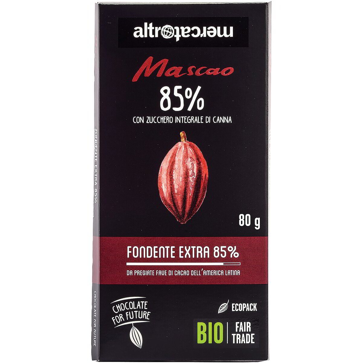 Mascao - Cioccolato extra fondente 85% con fave di cacao