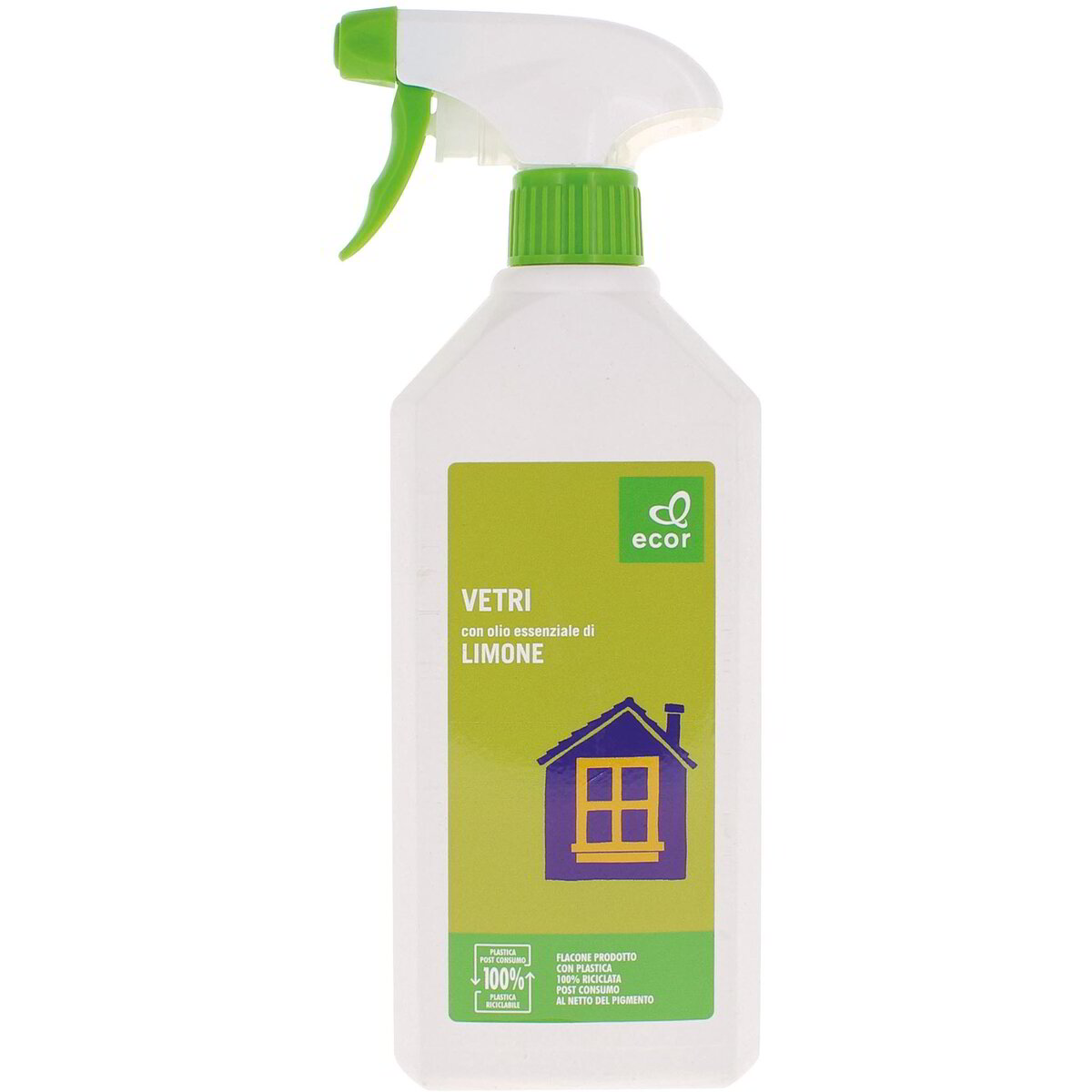 Detergente ecologico al limone per vetri