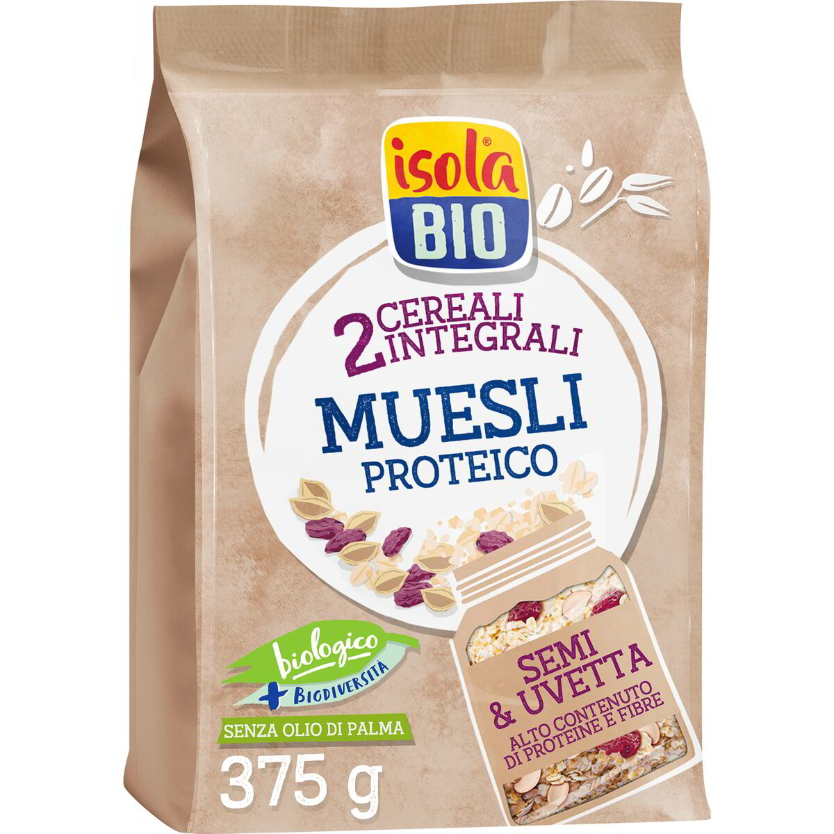 Muesli proteico con semi e uvetta