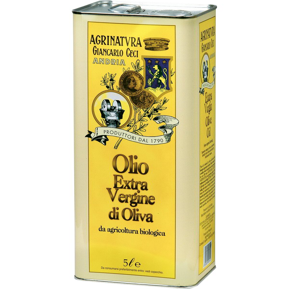 Olio extravergine di oliva in latta