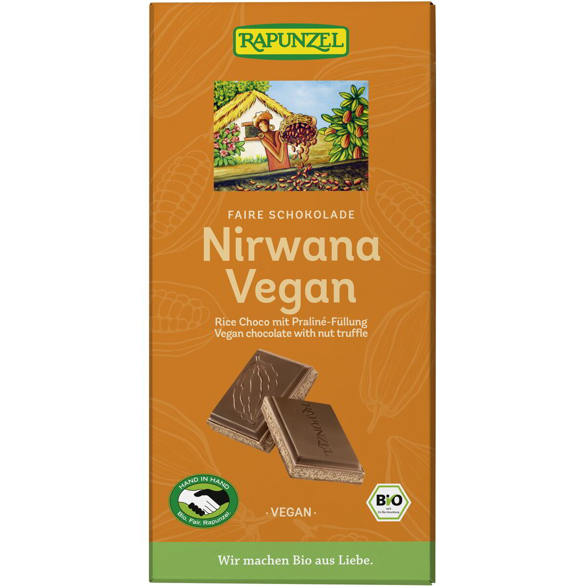 Cioccolato Nirwana Vegan con ripieno di crema di nocciole