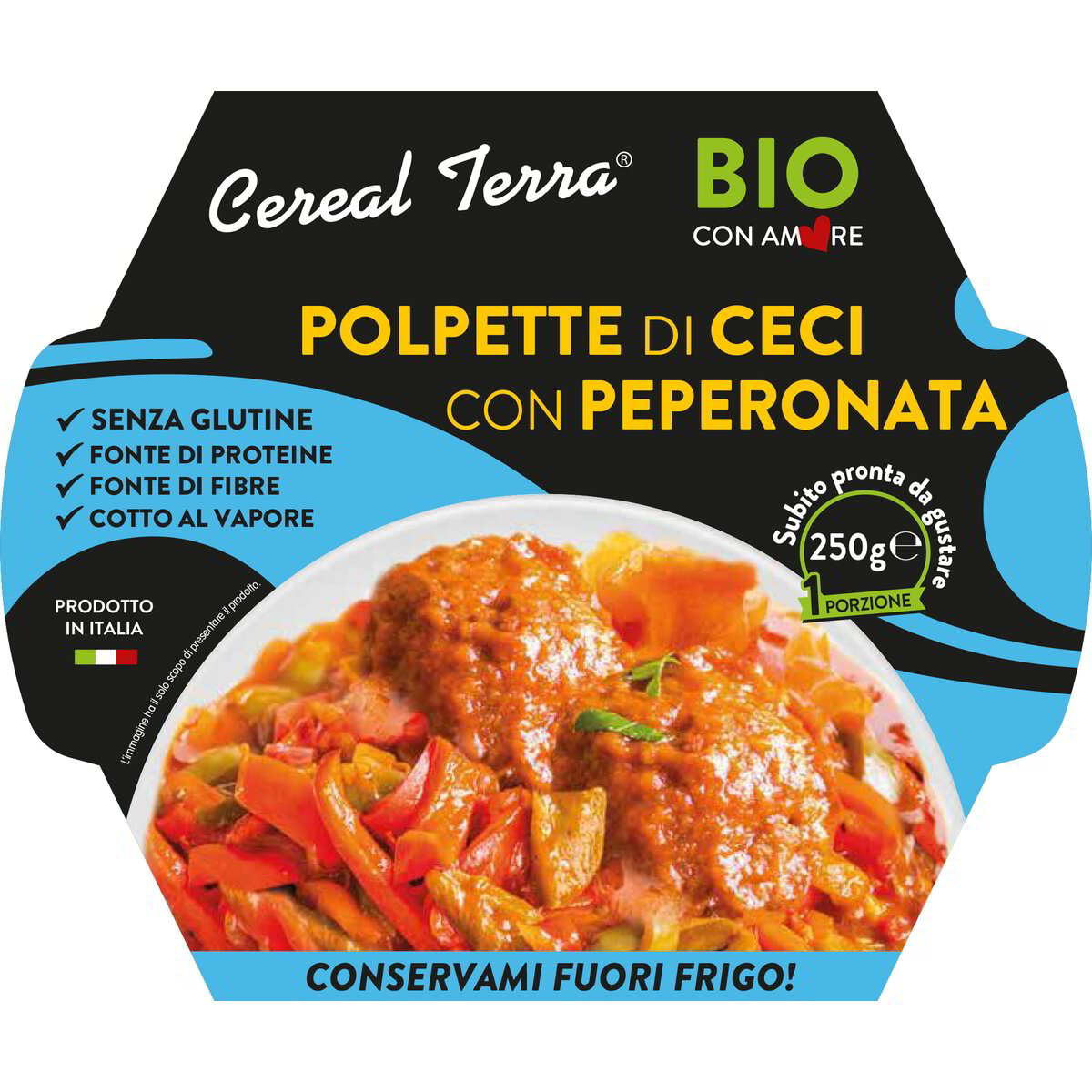 Polpette di ceci con peperonata