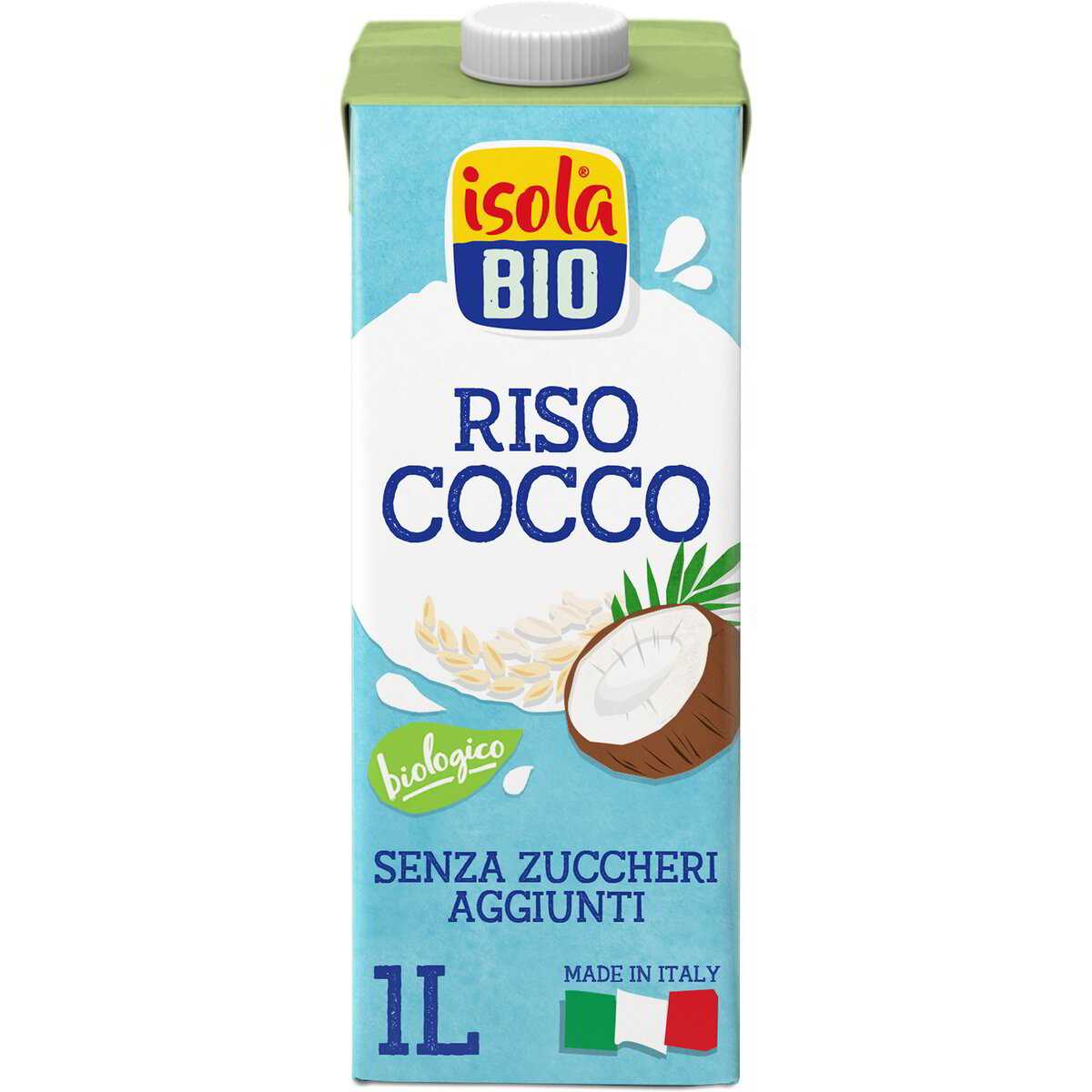 Bevanda vegetale di riso e cocco.