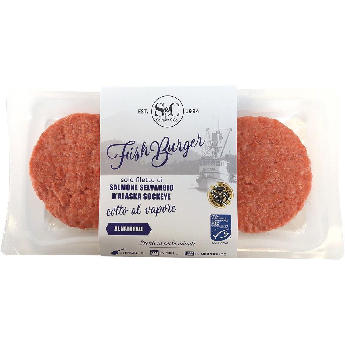 Fish Burger di filetto di salmone selvaggio