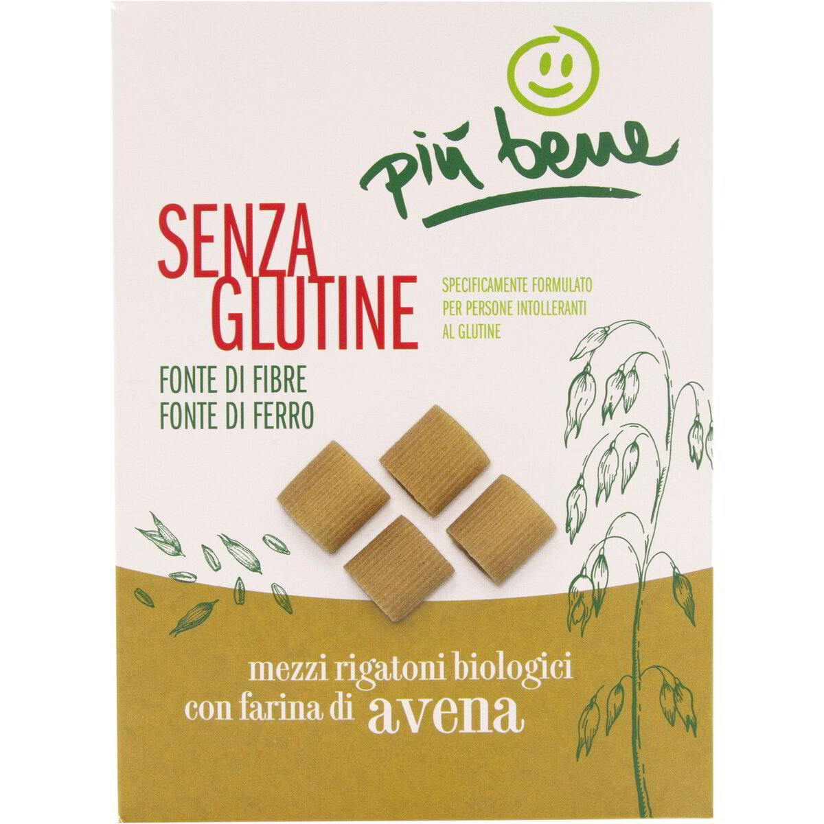 Mezzi rigatoni biologici di avena - Senza Glutine