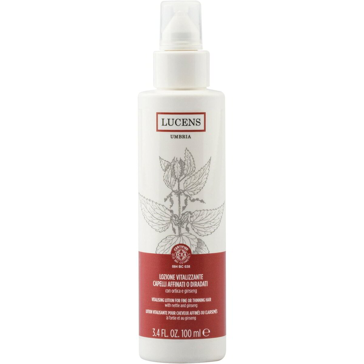 Lozione vitalizzante per capelli diradati con ortica e ginseng