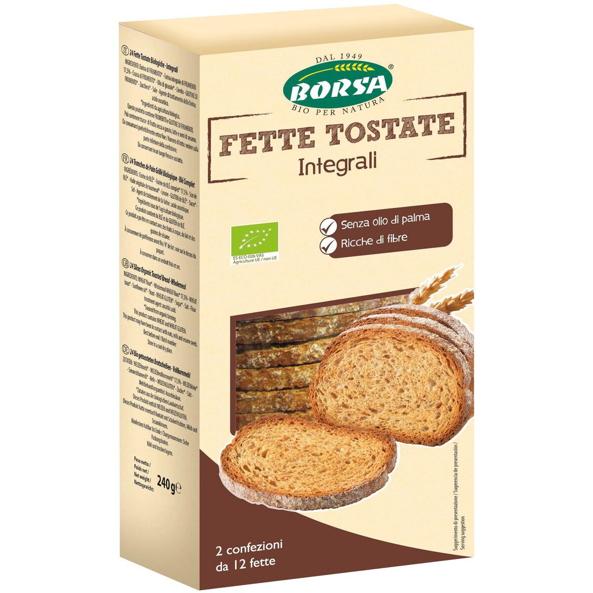 Fette pane tostato integrale