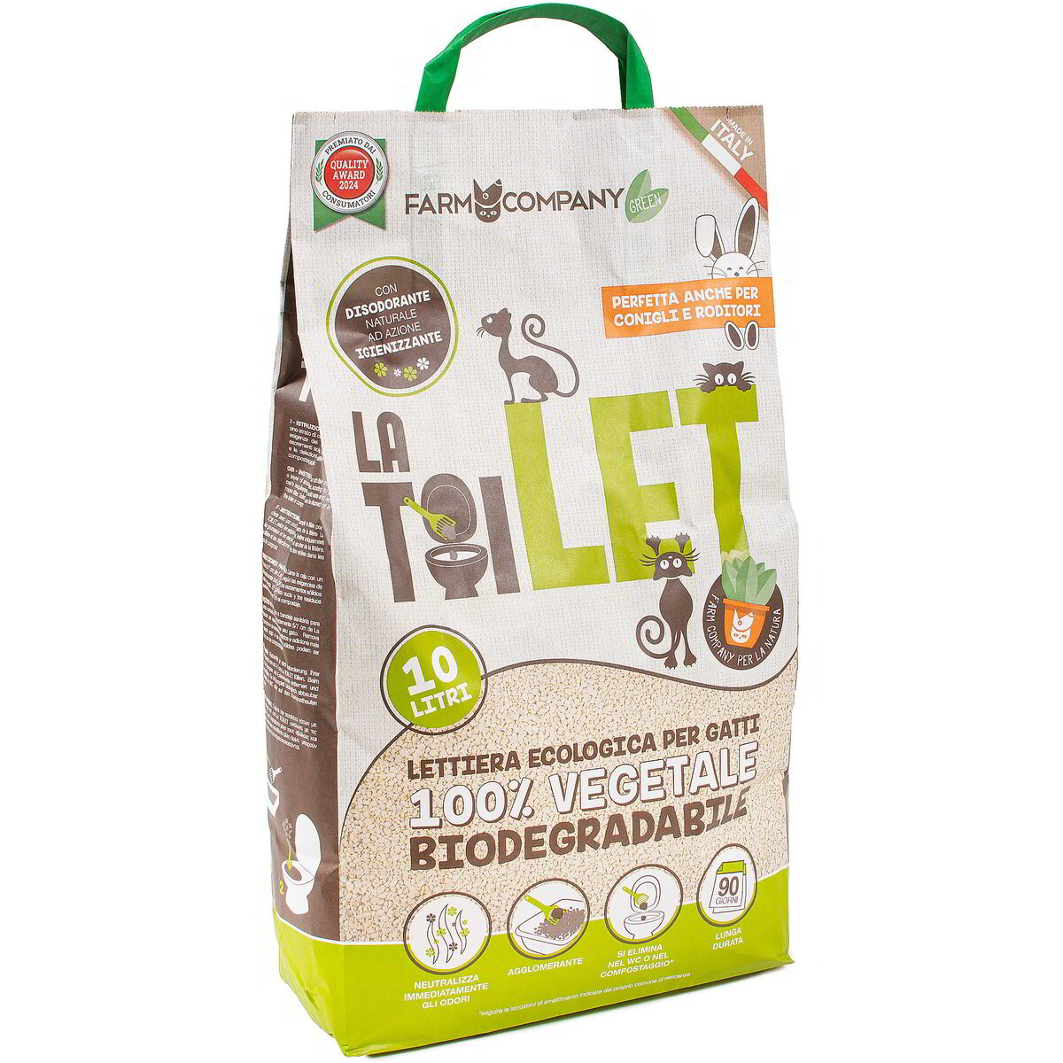 Lettiera vegetale per gatti 10 L