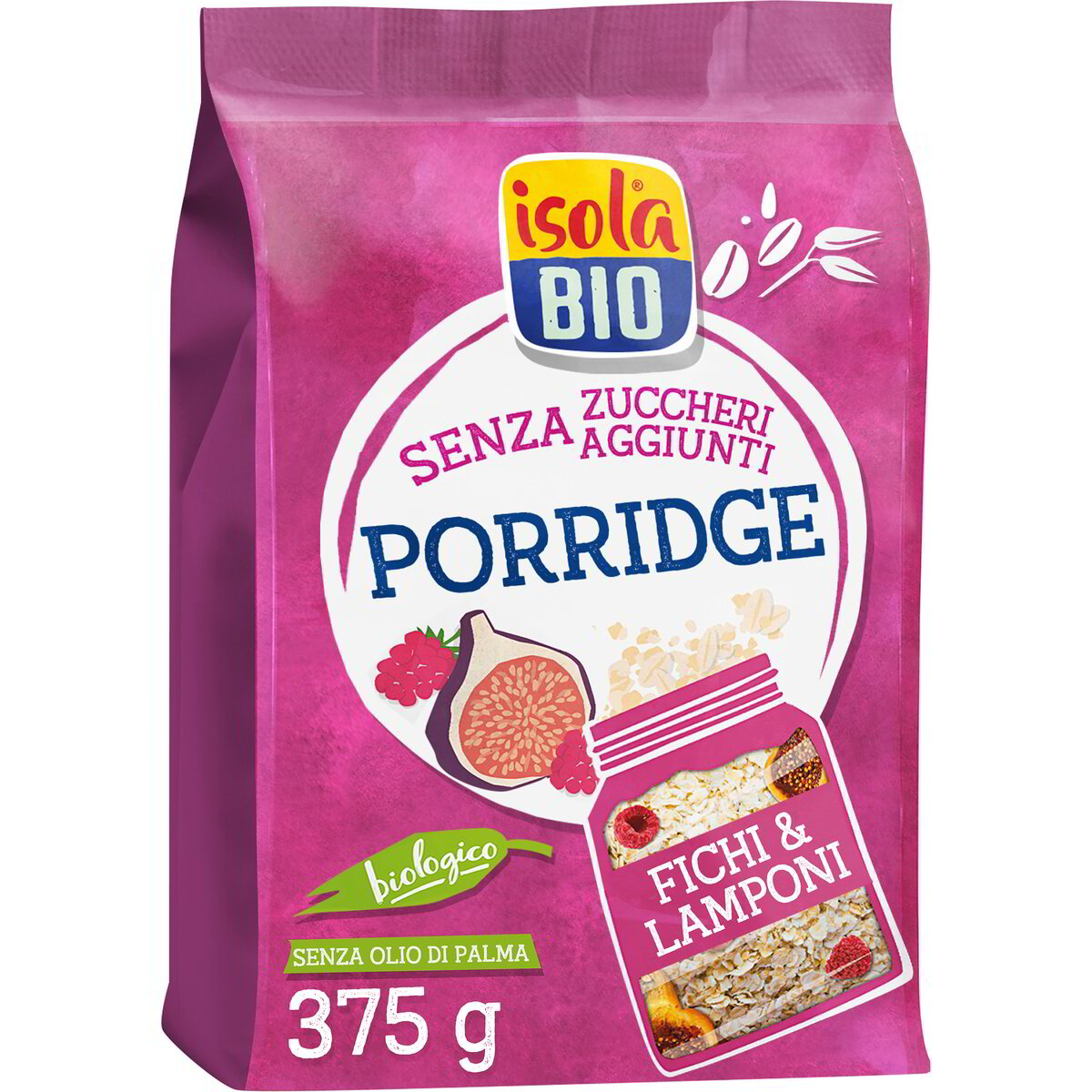 Porridge di avena con fichi e lamponi