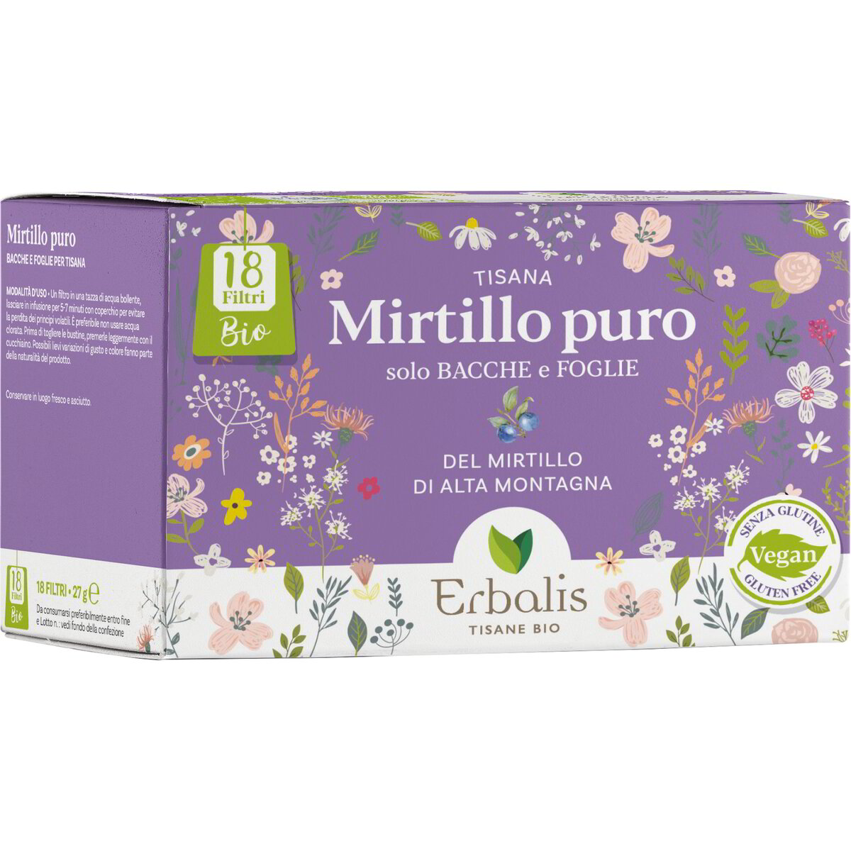 Tisana mirtillo bacche e foglie