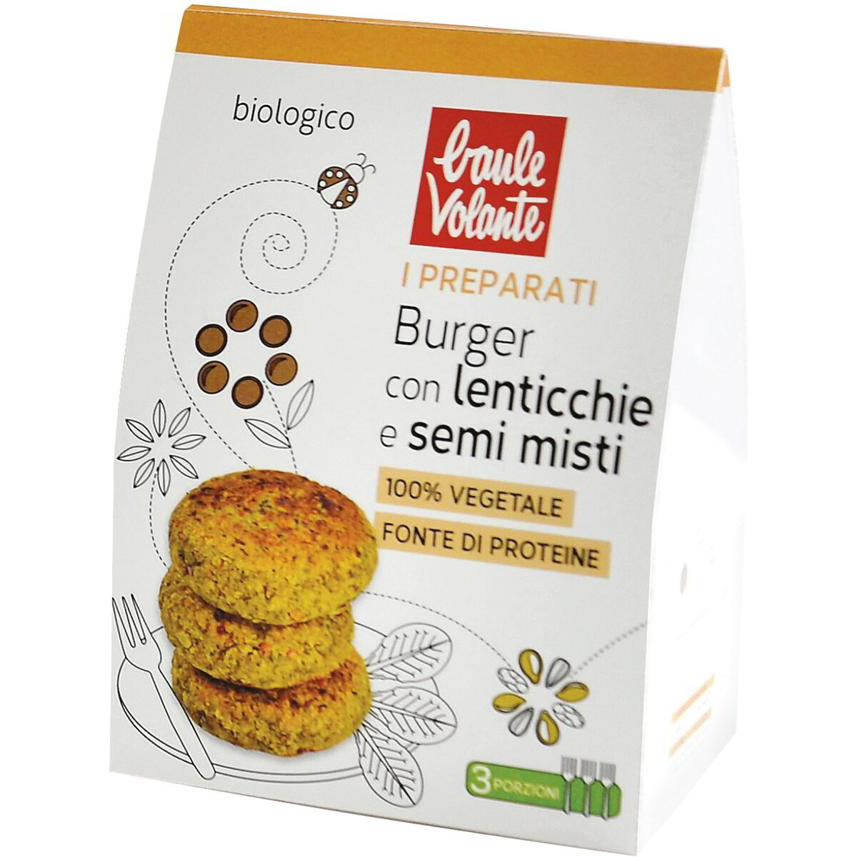 Preparato per burger con lenticchie e semi misti