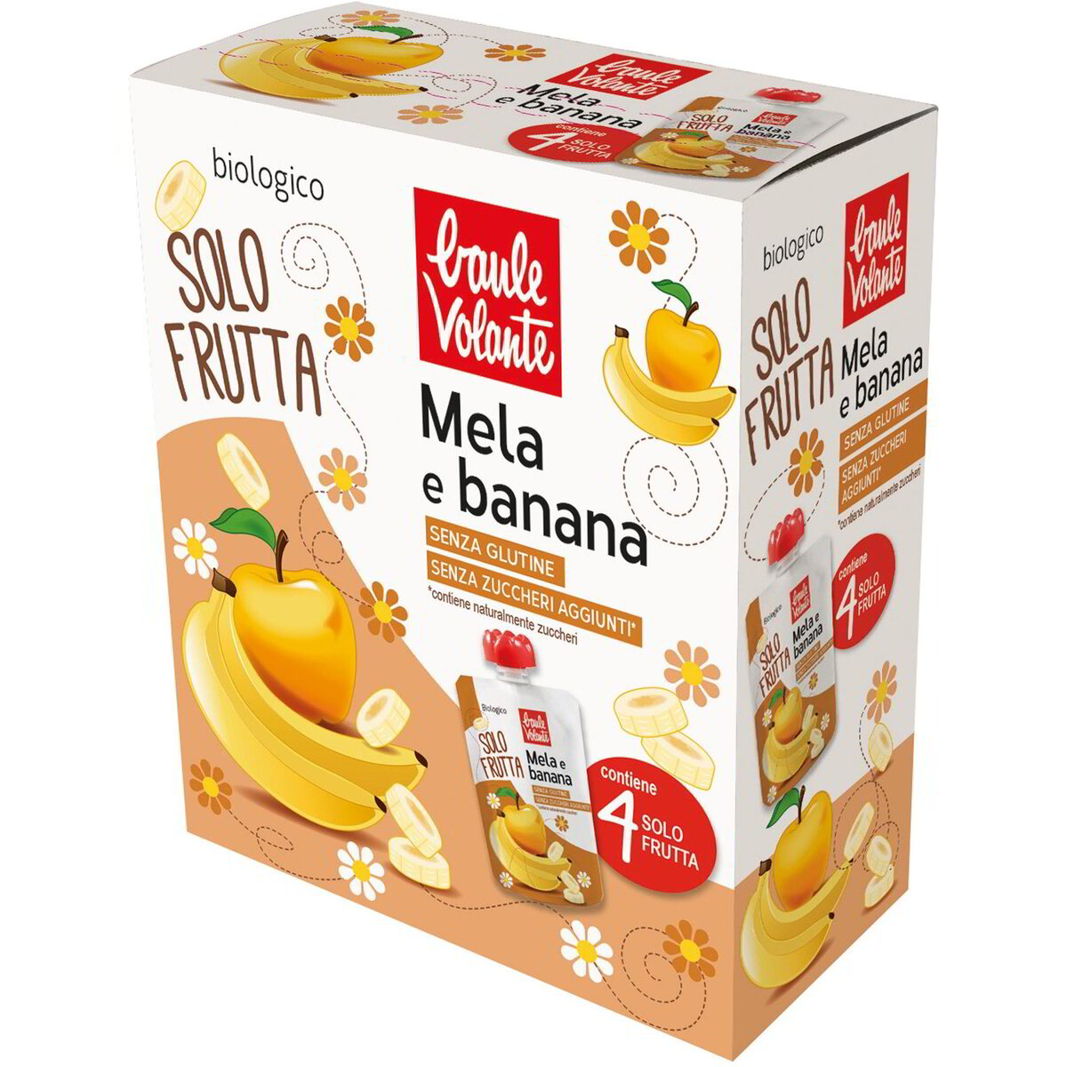Solo Frutta in doypack mela e banana 4 pezzi