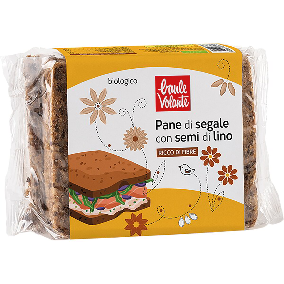 Pane integrale di segale con semi di lino