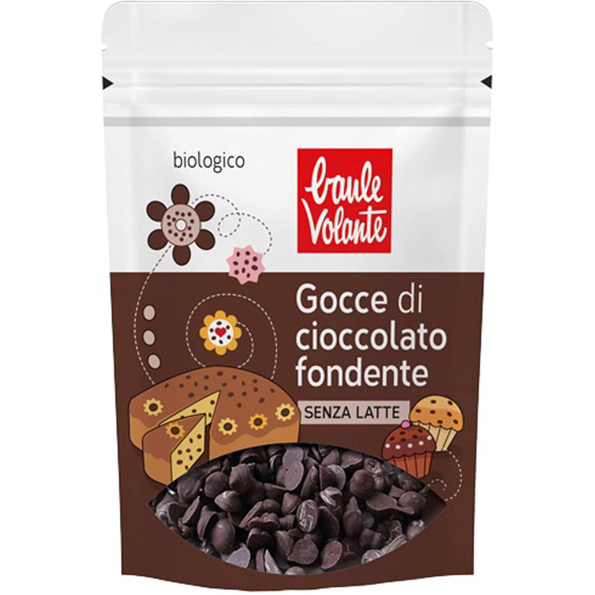 Gocce di cioccolato fondente senza latte