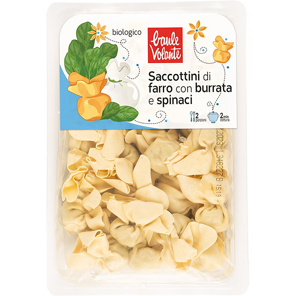 Saccottini di farro con burrata e spinaci