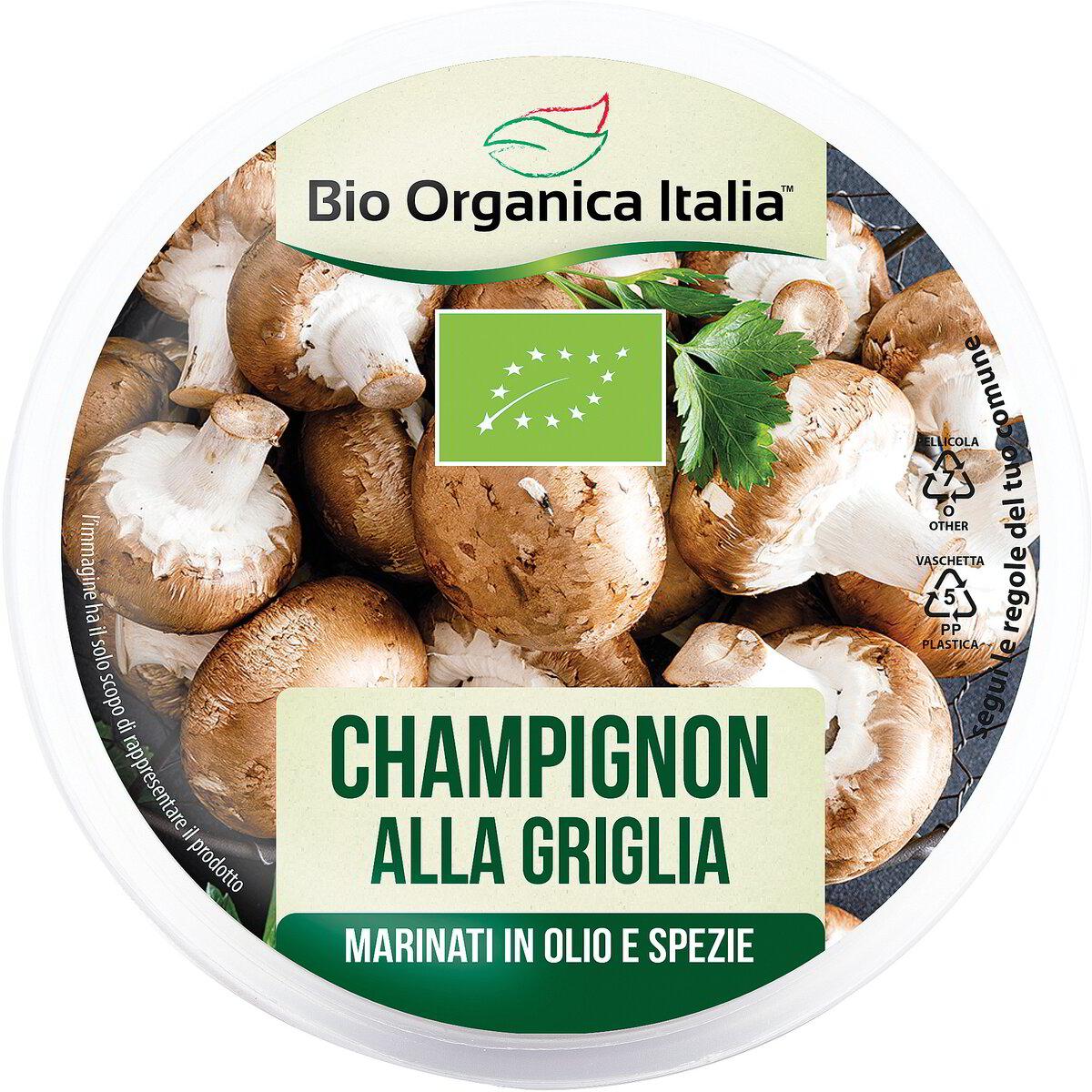 Champignon alla griglia marinati in olio e spezie