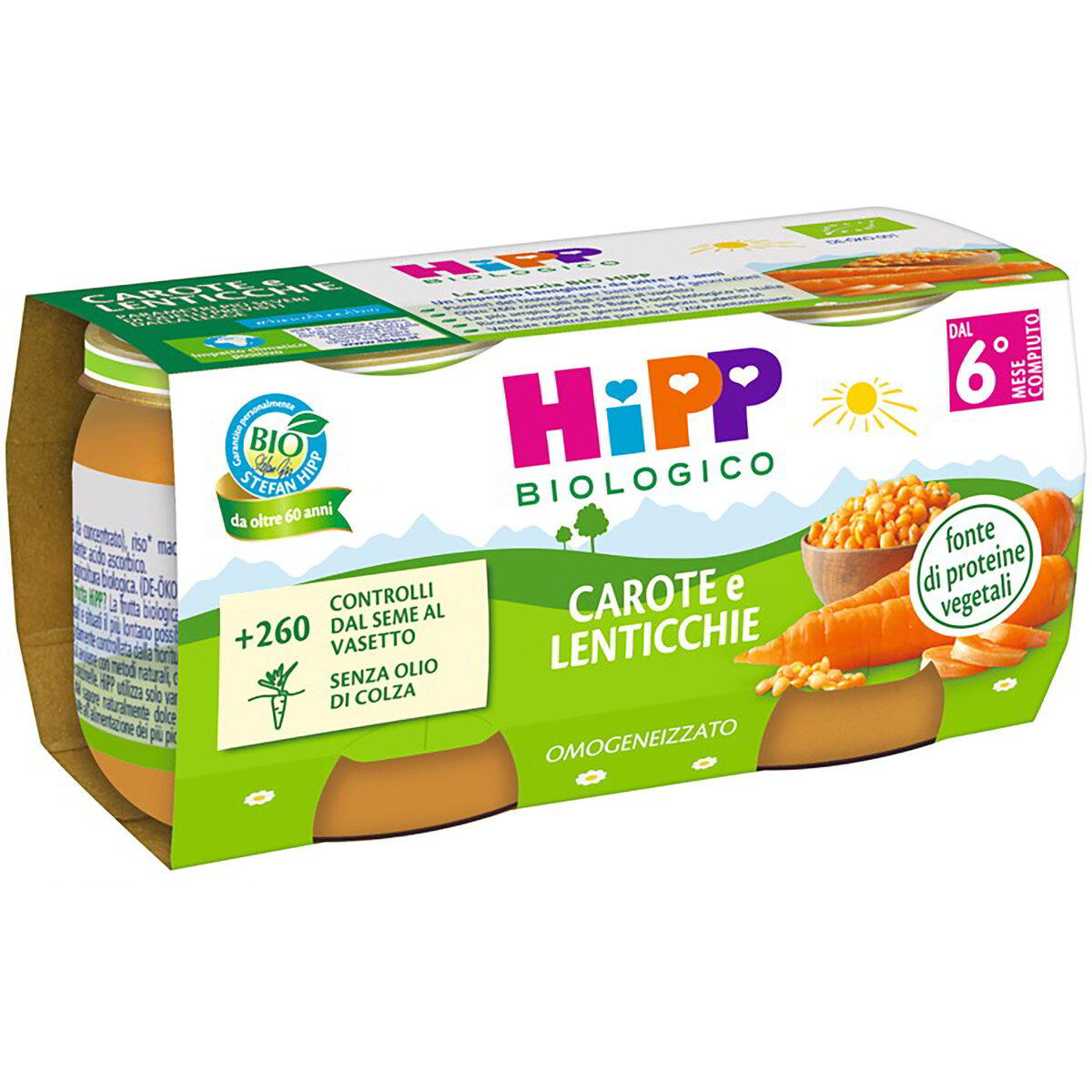 Omogeneizzato carote e lenticchie