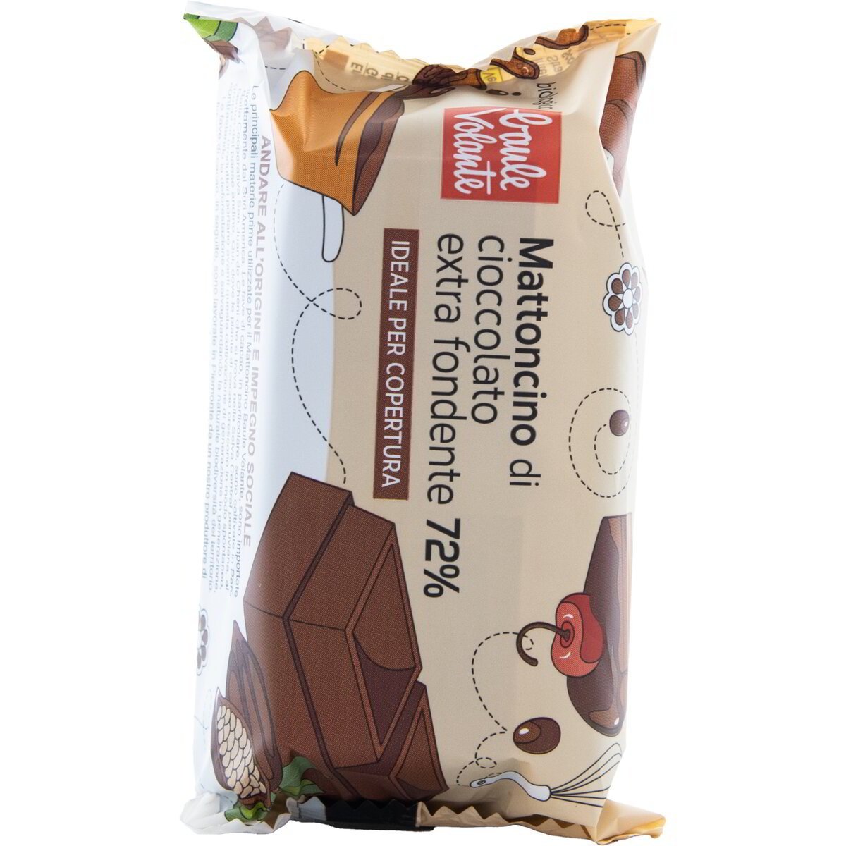 Mattoncino di cioccolato extra fondente 72%