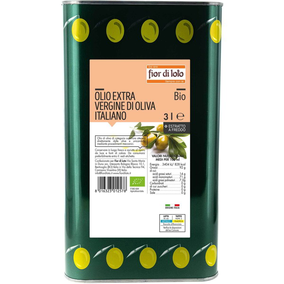 Olio extravergine di oliva estratto a freddo latta