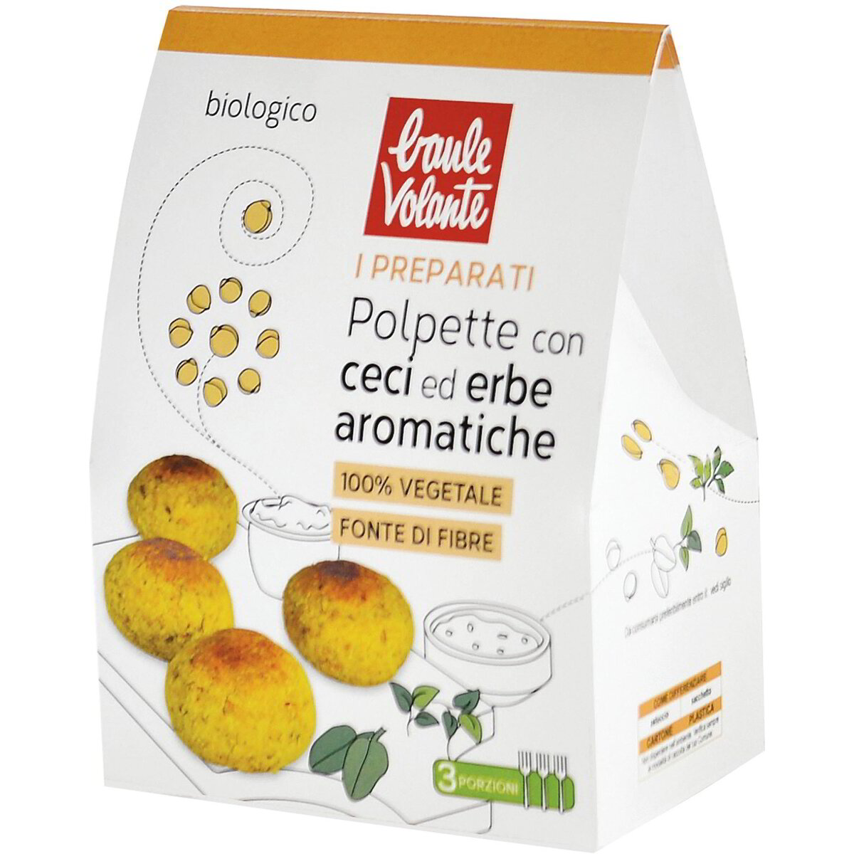 Preparato per polpette con ceci ed erbe aromatiche
