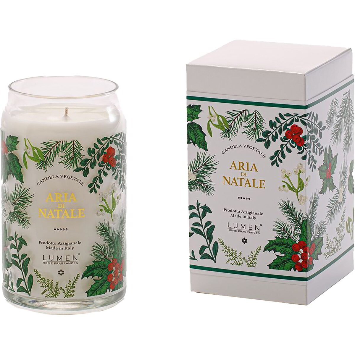 Candela vegetale in giara di vetro - Aria di Natale