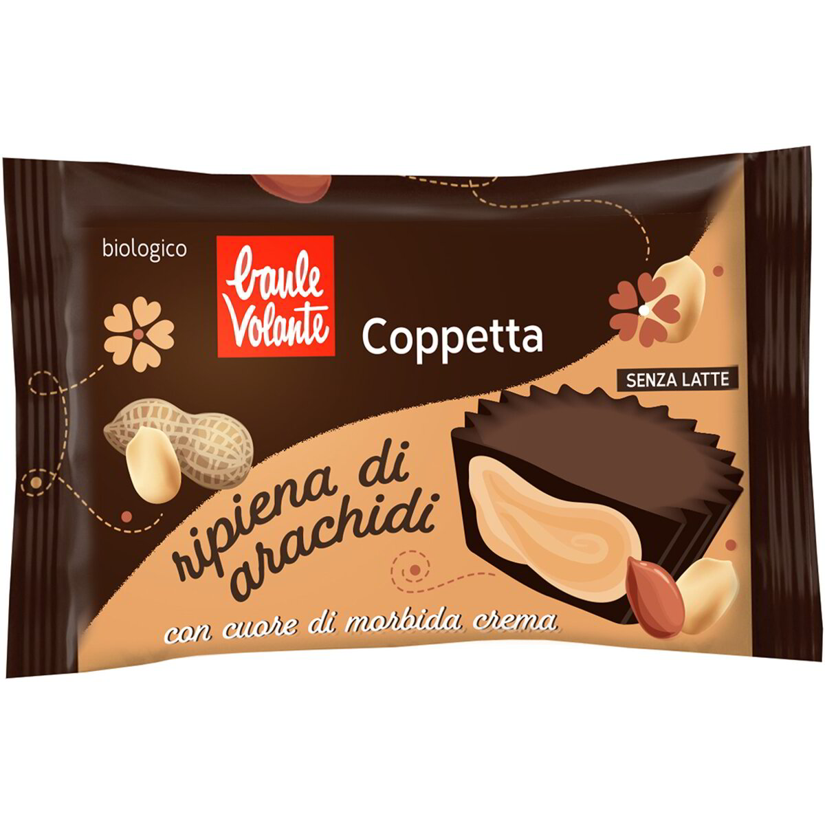 Coppetta con cacao ripiena di crema di arachidi