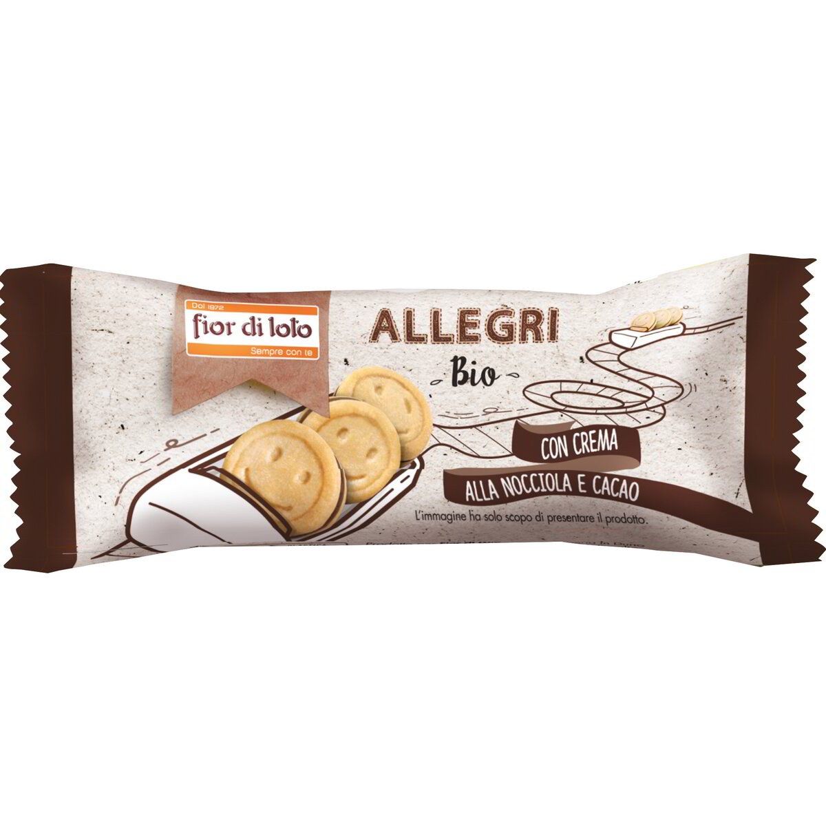 Biscotti farciti con crema alla nocciola e cacao Allegri Bio