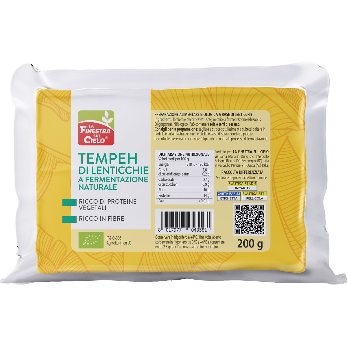 Tempeh di Lenticchie