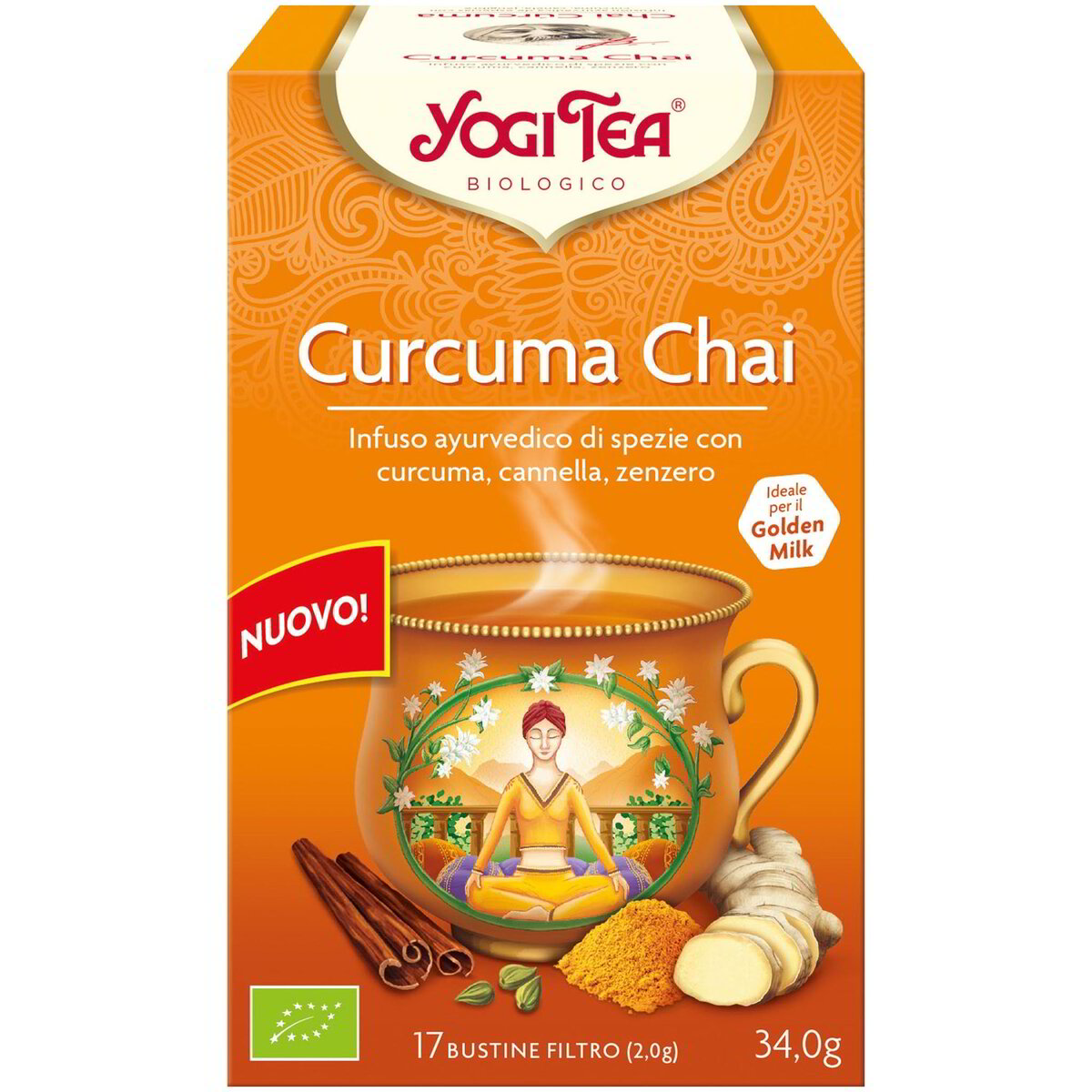 Infuso ayurvedico di spezie Curcuma Chai con zenzero