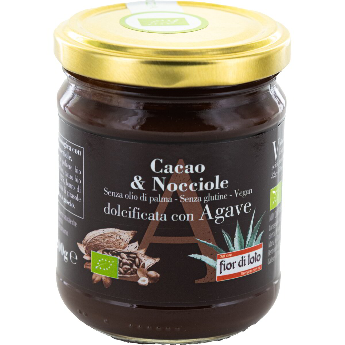 Crema spalmabile nocciole e cacao con agave