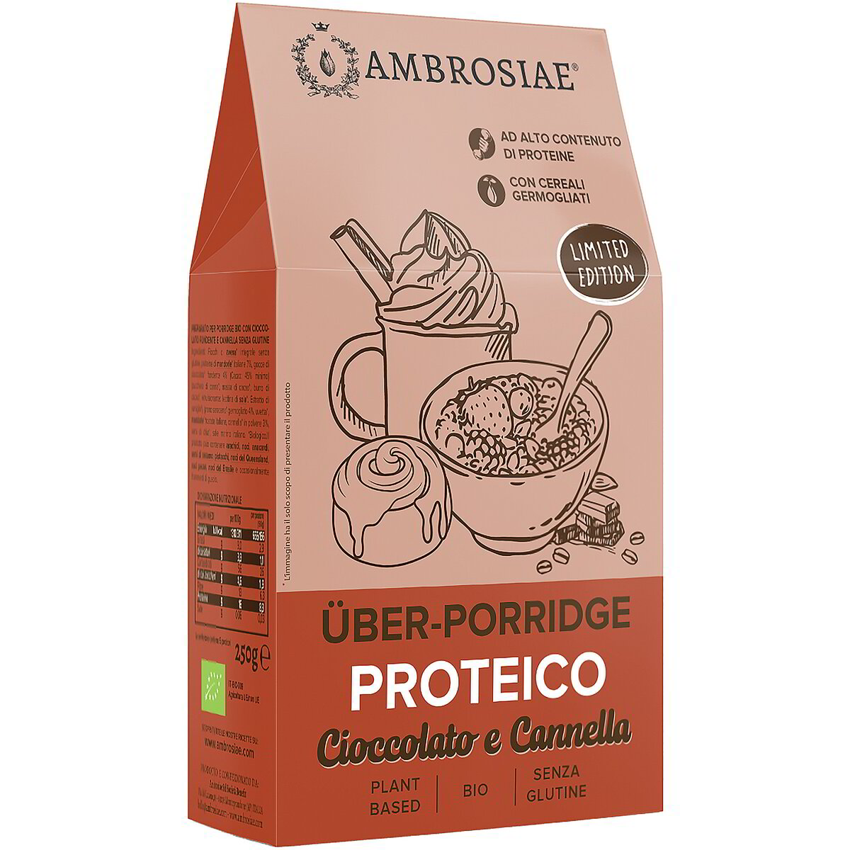 Über-porridge proteico cioccolato e cannella