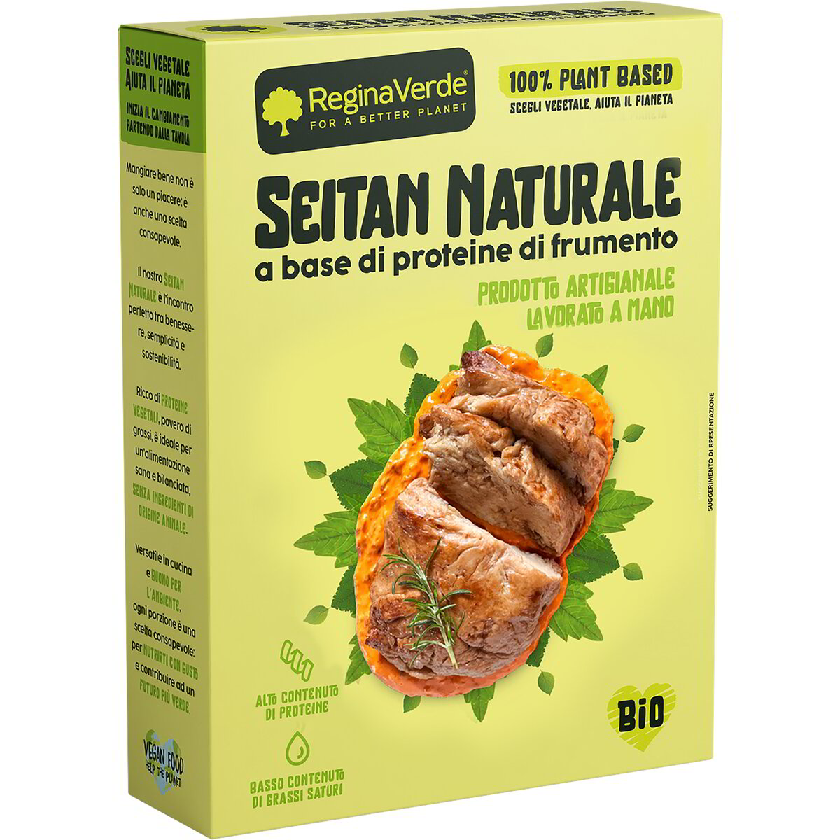 Seitan al naturale lavorato a mano