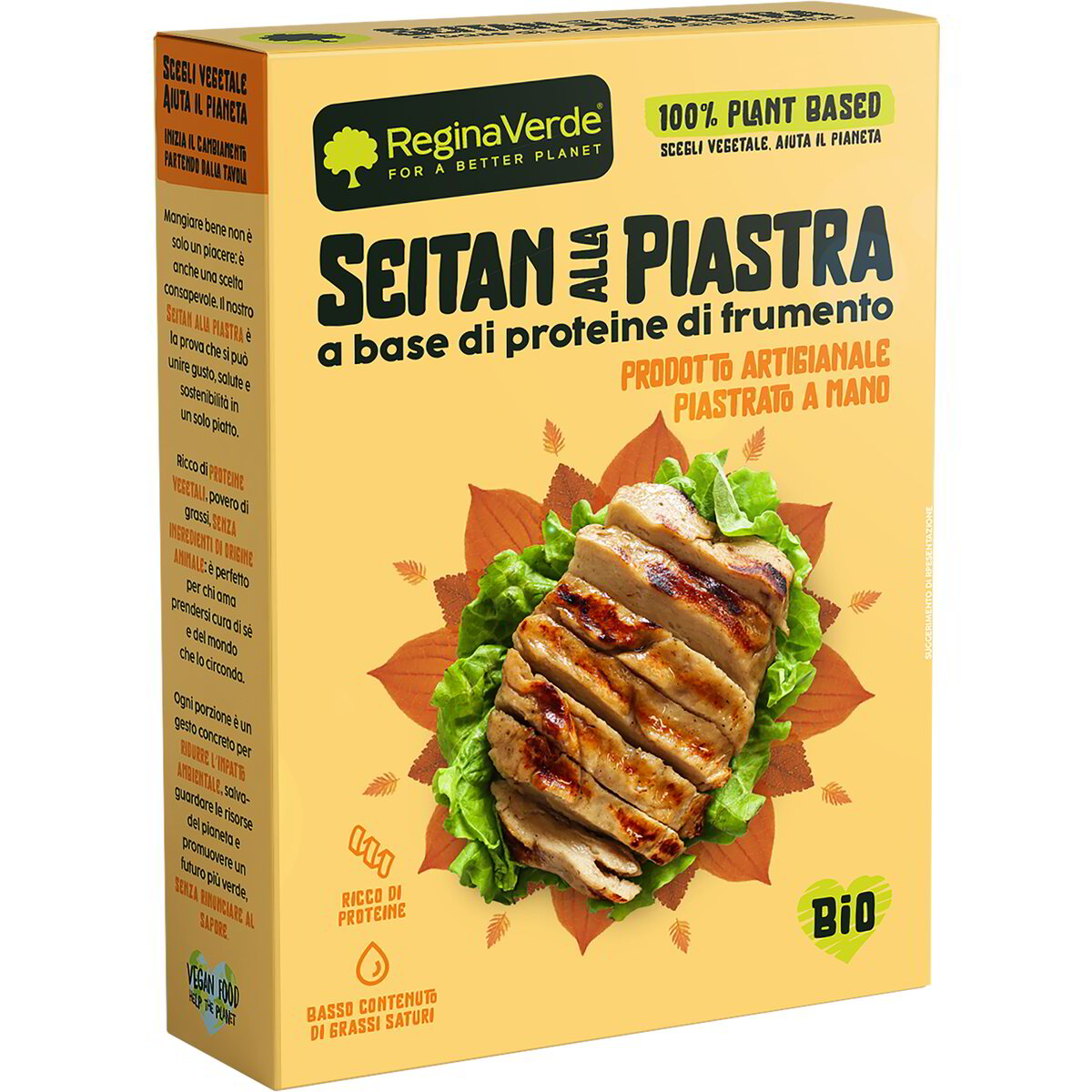 Seitan alla piastra lavorato a mano