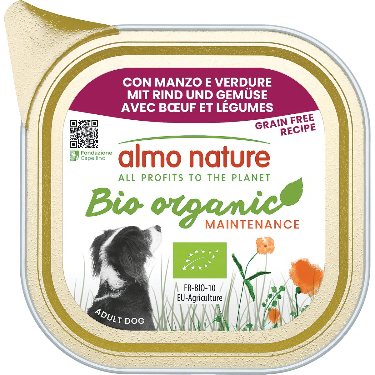 Alimento con manzo e verdure Adult dog 100 g